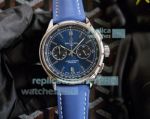 Breitling Premier Replica Chronograph Watch SS Blue Dial 43MM